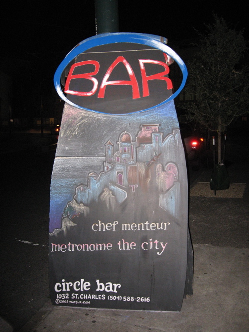 Circle Bar chalk sign